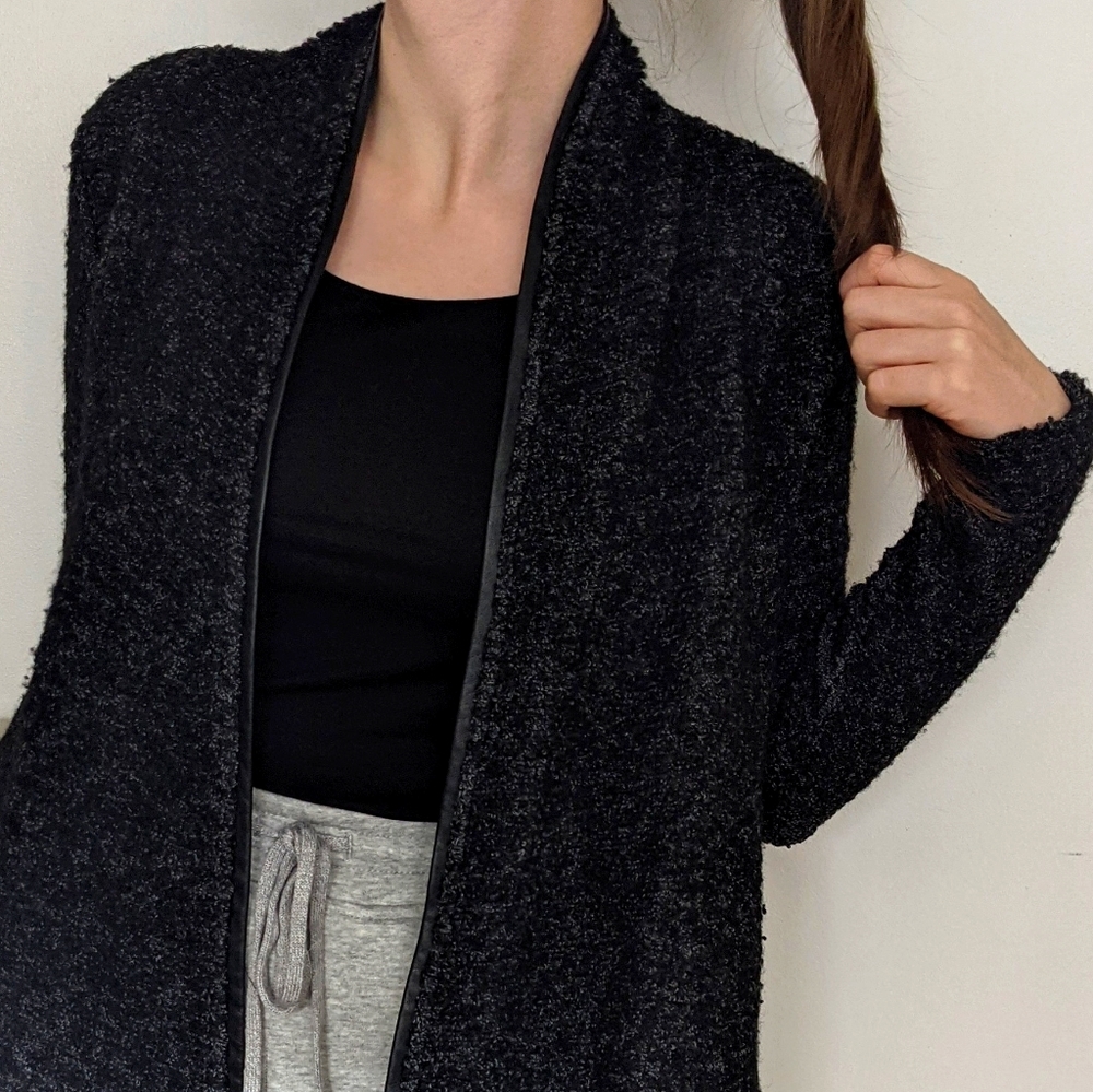 Club Monaco Cardigan w/faux leather trim